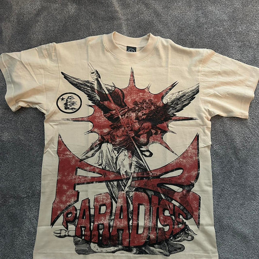 Hellstar Men's Cream and White T-shirt