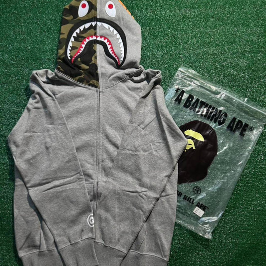 A Bathing Ape (BAPE) Men's Grey Hoodie