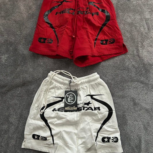 Hellstar Men's White and Red Shorts