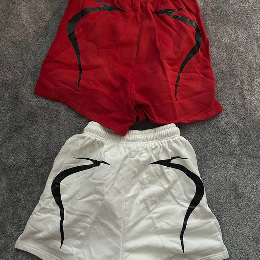 Hellstar Men's White and Red Shorts
