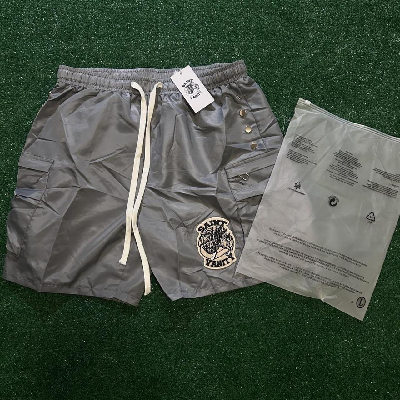 Men's Grey and Silver Shorts