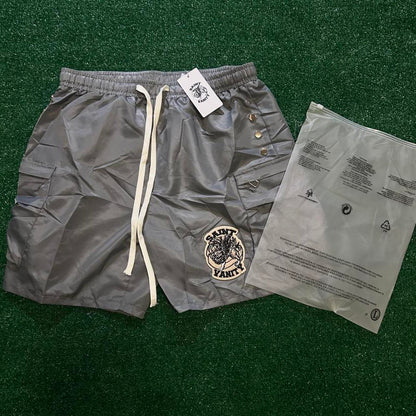 Men's Grey and Silver Shorts