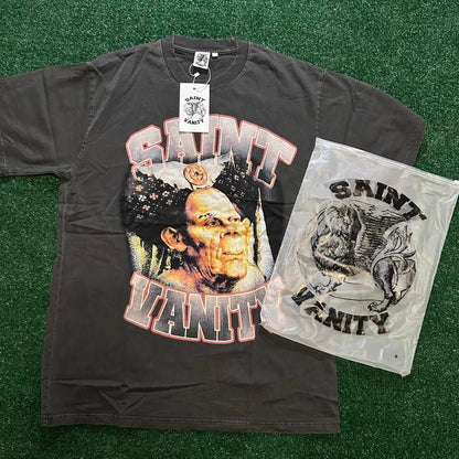 Men's Grey and Black T-shirt