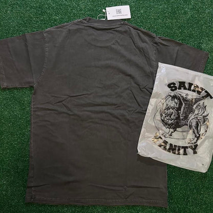 Men's Grey and Black T-shirt
