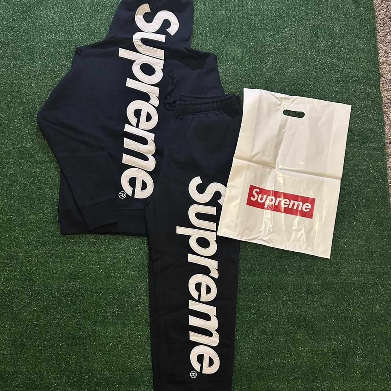 Supreme Men's Navy and Black Hoodie