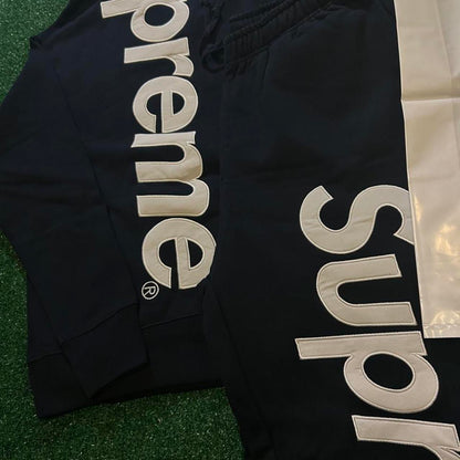 Supreme Men's Navy and Black Hoodie