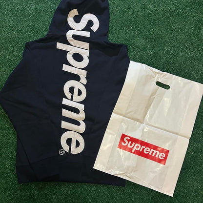 Supreme Men's Navy and Black Hoodie